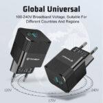 Chargeur mural Techsuit Tiny Series (CHPD216) GaN, USB QC3.0, Type-C PD25W   - Black – Image 3