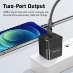 Chargeur mural Techsuit Tiny Series (CHPD216) GaN, USB QC3.0, Type-C PD25W   - Black – Image 4