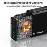 Chargeur secteur Techsuit (CHPD224) 4 x USB, 4 X Type-C, Charge rapide, 65W   - Black – Image 2