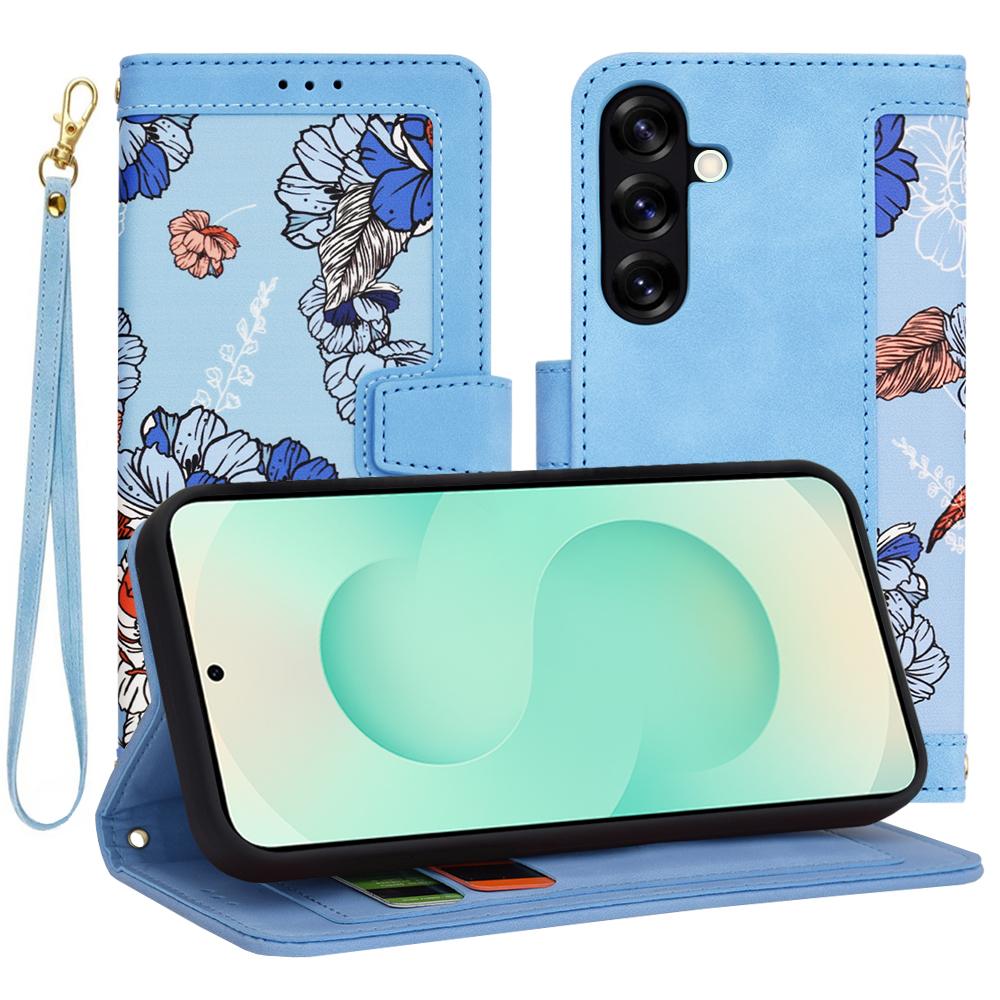 1966531 Étui portefeuille Techsuit FlipCraft pour Samsung Galaxy S25 Plus - Vibrant Blue – Image 1