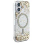 Coque Guess Liquid Glitter Flower MagSafe pour iPhone 16 - Gold – Image 4