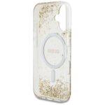 Coque Guess Liquid Glitter Flower MagSafe pour iPhone 16 - Gold – Image 6