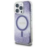 Coque Guess Liquid Glitter Flower MagSafe pour iPhone 16 Pro - Purple – Image 3