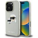 Coque Karl Lagerfeld 3D Design pour iPhone 16 Pro Max - Beige Rubber Karl&Choupette