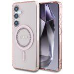 Coque Guess IML Rhinestones MagSafe pour Samsung Galaxy S25 - Pink