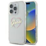Coque Guess Hardcase IML Heart pour iPhone 16 Pro Max - Clear