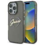 Coque Guess Hardcase IML Heart pour iPhone 16 Pro Max - Black