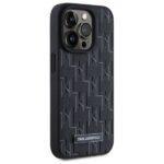 Coque Karl Lagerfeld Leather MagSafe pour iPhone 15 Pro - Monogram Metal Logo – Image 3