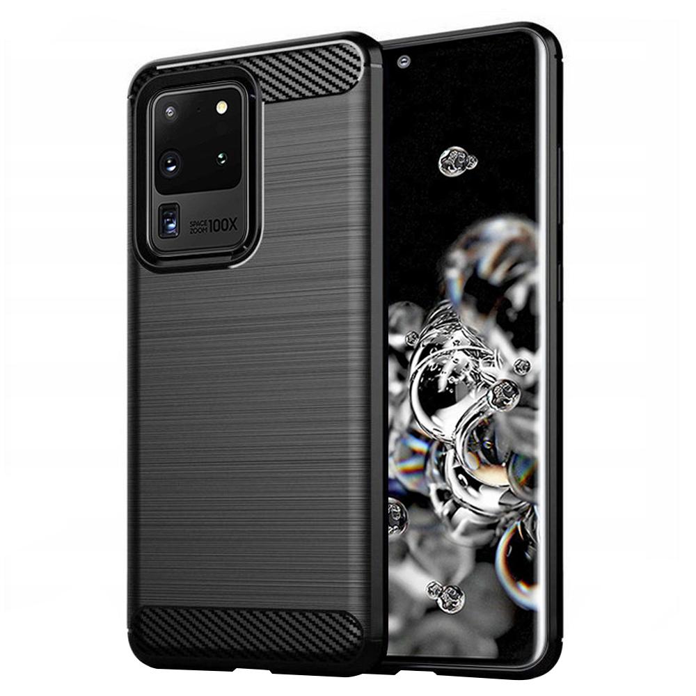 2011189 Coque Techsuit Carbon Silicone pour Samsung Galaxy S20 Ultra - Black – Image 1