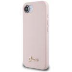 Coque Guess Silicone Script Metal Logo pour iPhone 16e - Pink – Image 3