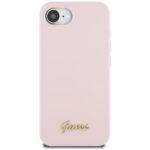 Coque Guess Silicone Script Metal Logo pour iPhone 16e - Pink – Image 2