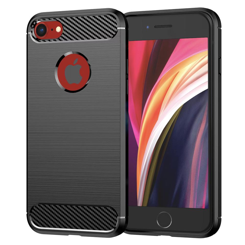 2103367 Coque Techsuit Carbon Silicone pour iPhone SE 2 (2020) / iPhone SE 3 (2022) - Black – Image 1