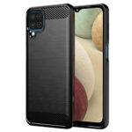 Coque Techsuit Carbon Silicone pour Samsung Galaxy A12 / A12 Nacho - Black