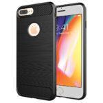 Coque Techsuit Carbon Silicone pour iPhone 8 Plus - Black