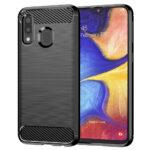 Coque Techsuit Carbon Silicone pour Samsung Galaxy A20e - Black