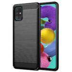 Coque Techsuit Carbon Silicone pour Samsung Galaxy A51 4G / A51 5G - Black