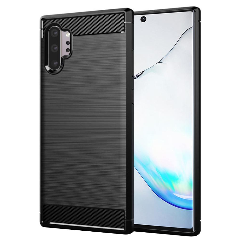 2145457 Coque Techsuit Carbon Silicone pour Samsung Galaxy Note 10 Plus 4G / Note 10 Plus 5G - Black – Image 1