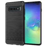 Coque Techsuit Carbon Silicone pour Samsung Galaxy S10 Plus - Black