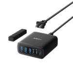 Chargeur secteur Anker (A2154G11) 3 ports USB-A, 3 ports USB-C, 6 en 1, charge rapide, design fin, 112 W   - Black