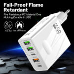 Chargeur secteur Techsuit PentaXPower (CHC1) 3x USB, 2x Type-C PD 25W, 65W, GaN, Charge rapide   - White – Image 5