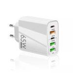 Chargeur secteur Techsuit PentaXPower (CHC2) 3x USB QC 3.0, 2x Type-C PD 20W, 65W, GaN, Charge rapide   - White – Image 3