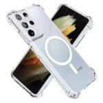 Coque Techsuit Shockproof Clear Silicone MagSafe pour Samsung Galaxy S21 Ultra - Clear