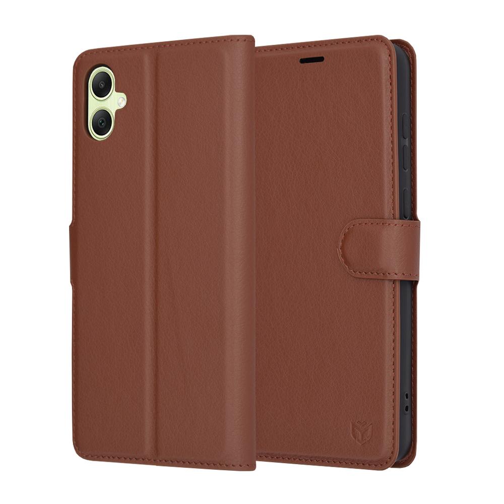 2221813 Étui portefeuille Techsuit Leather Folio pour Samsung Galaxy A05 - Brown – Image 1