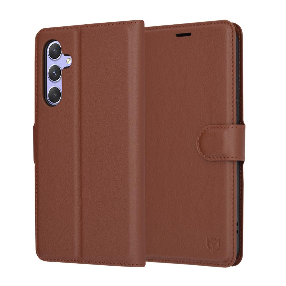2222107 Étui portefeuille Techsuit Leather Folio pour Samsung Galaxy A54 - Brown – Image 1