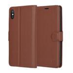 Étui portefeuille Techsuit Leather Folio pour iPhone XS Max - Brown
