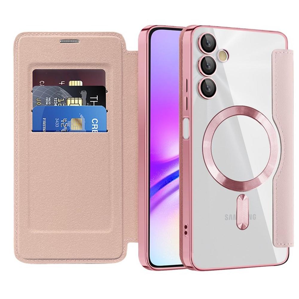 2320561 Étui portefeuille Techsuit SmartMag Book Case pour Samsung Galaxy A05s - Pink – Image 1