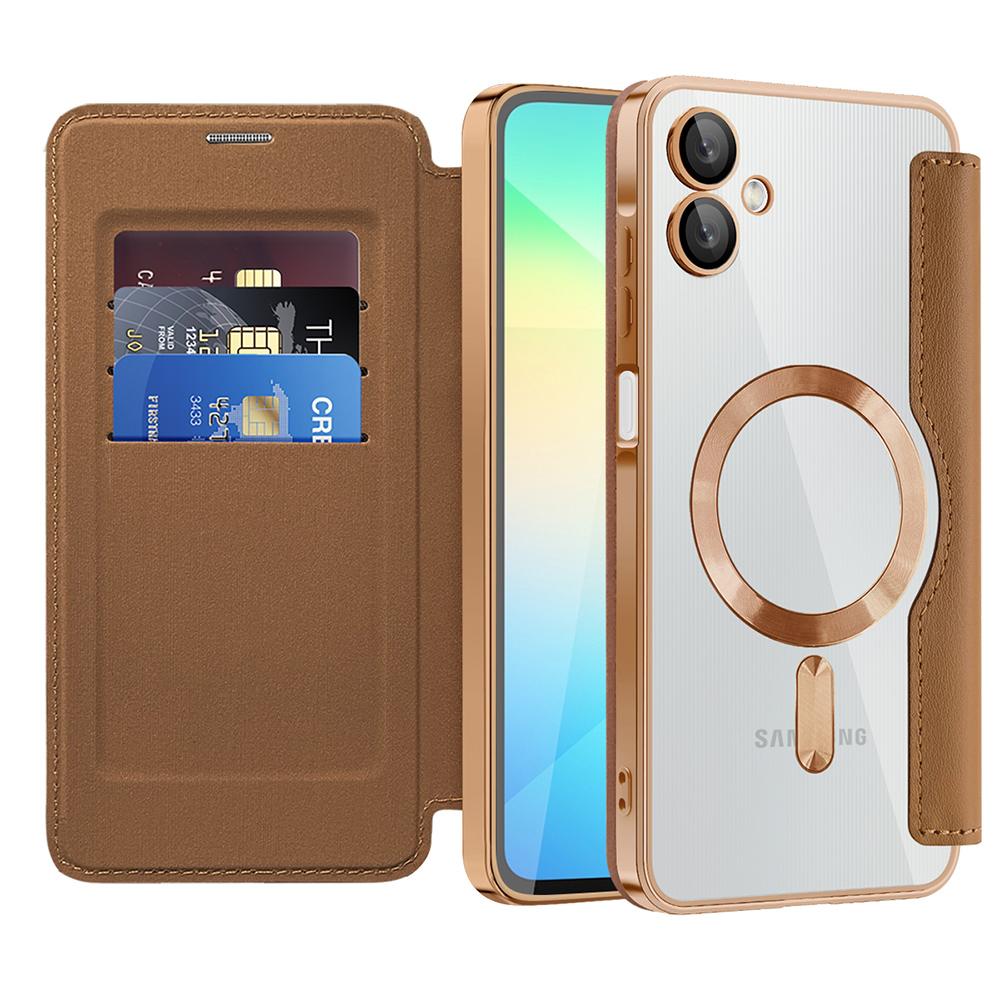 2321011 Étui portefeuille Techsuit SmartMag Book Case pour Samsung Galaxy A06 - Brown – Image 1