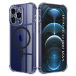 Coque Techsuit Shockproof Clear Silicone MagSafe pour iPhone 12 Pro Max - Smoke Black