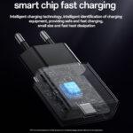 Chargeur secteur Yesido (YC74) GaN, charge rapide, ultra-mince, puce intelligente, USB-C, PD30W, 5V/3A   - Black – Image 4