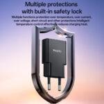 Chargeur secteur Yesido (YC74) GaN, charge rapide, ultra-mince, puce intelligente, USB-C, PD30W, 5V/3A   - Black – Image 6