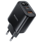 Chargeur secteur Yesido (YC68) USB, Type-C, 20 W, Avec affichage numérique, charge rapide, pour téléphone, tablette   - Black