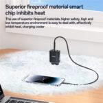 Chargeur secteur Yesido (YC68) USB, Type-C, 20 W, Avec affichage numérique, charge rapide, pour téléphone, tablette   - Black – Image 5