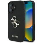 Coque Guess Hardcase Grained Big 4G Logo Small Classic Logo pour iPhone 16 - Black