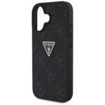 Coque Guess Leather Hot Stamp 4G Pattern Triangle Metal Logo pour iPhone 16 - Black – Image 6
