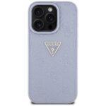 Coque Guess Leather Hot Stamp 4G Pattern Triangle Metal Logo pour iPhone 16 Pro - Light Purple – Image 3