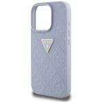 Coque Guess Leather Hot Stamp 4G Pattern Triangle Metal Logo pour iPhone 16 Pro Max - Light Purple – Image 6