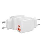 Chargeur secteur Techsuit Duonix20W (CH2) Type-C, USB, Chargeur de voyage, 20W   - White – Image 3