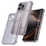 Coque Techsuit Shockproof Clear Silicone pour iPhone 16 Pro Max - Smoke Black