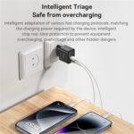 Chargeur secteur Yesido (YC64) Double port USB-C + USB-A, charge rapide, technologie GaN, PD30W   - Black – Image 4