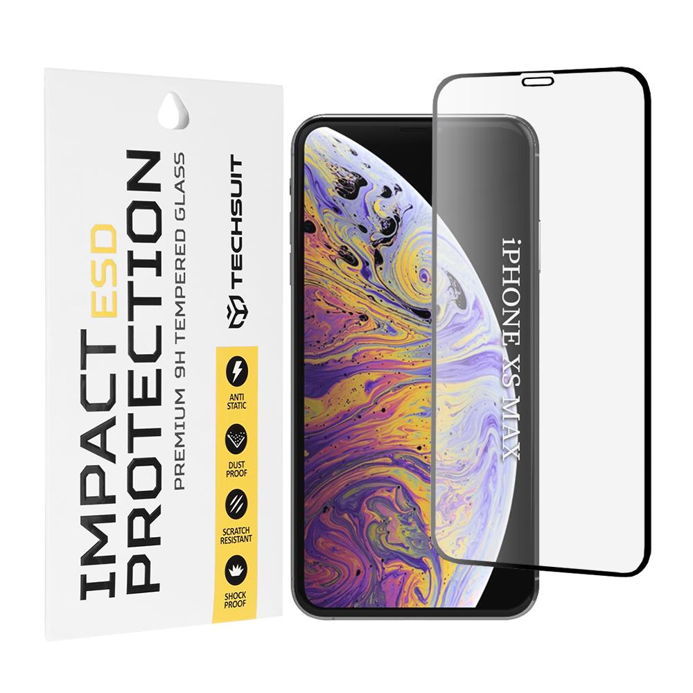 2457085 Protection d'écran Techsuit ESD Glass pour iPhone XS Max / iPhone 11 Pro Max - Black – Image 1