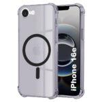Coque Techsuit Shockproof Clear Silicone MagSafe pour iPhone 16e - Smoke Black