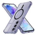 Coque Techsuit Shockproof Clear Silicone MagSafe pour Samsung Galaxy A55 - Smoke Black