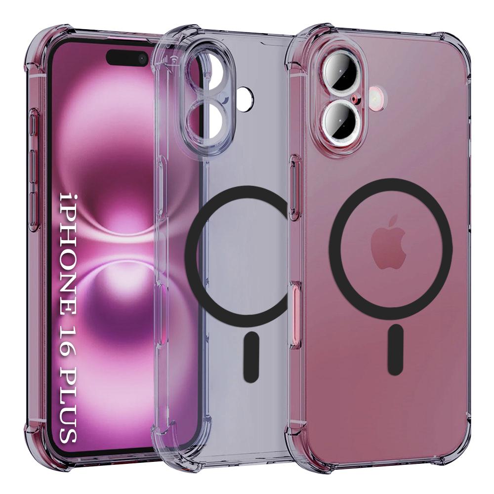 2493091 Coque Techsuit Shockproof Clear Silicone MagSafe pour iPhone 16 Plus - Smoke Black – Image 1