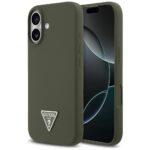 Coque Guess Silicone Triangle Logo MagSafe pour iPhone 17 - Khaki