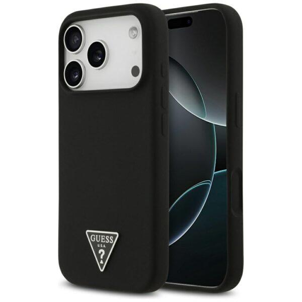 Coque Guess Silicone Triangle Logo MagSafe pour iPhone 17 Pro Max - Black