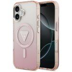 Coque Guess IML Gradient Triangle Logo MagSafe pour iPhone 17 - Pink